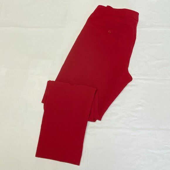 Zac & Rachel Pullon Faux Fly Slim Straight Ankle Dress Pants Trousers Rose 12 - Picture 9 of 11